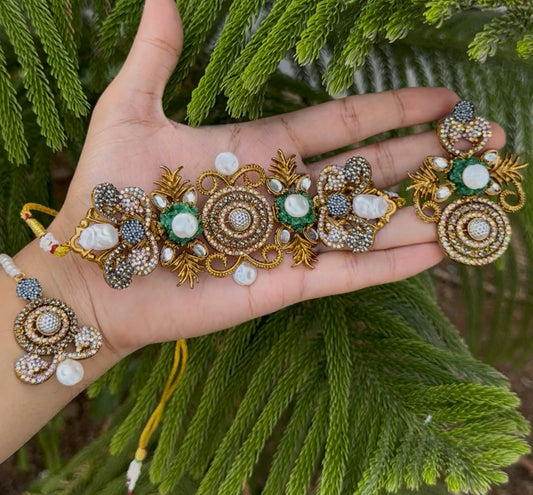 Turkish Stones with Mother pearl CHOKAR Set