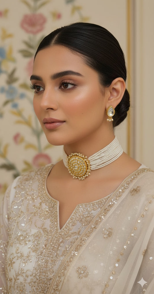 Indian KUNDAN CHOKAR with MEENAKARI Work