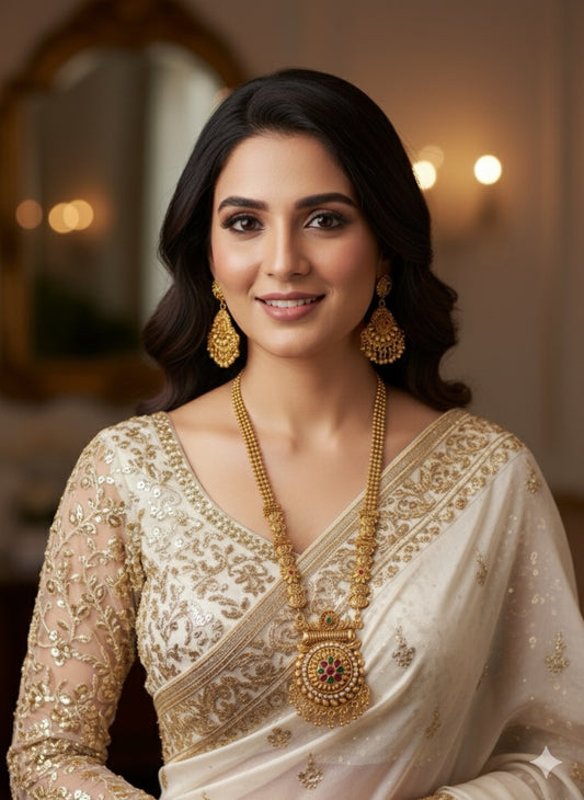 South Indian Rajwari MAALA with Earrings