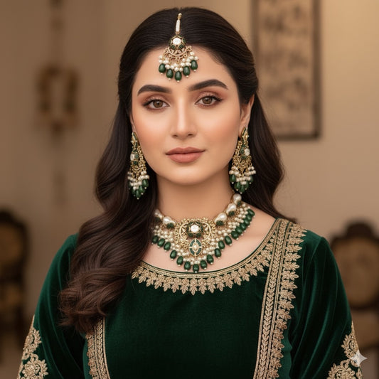 Mother Pearl With Turkish stone Necklace Set