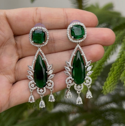 Ad Zircon Emerald Earrings