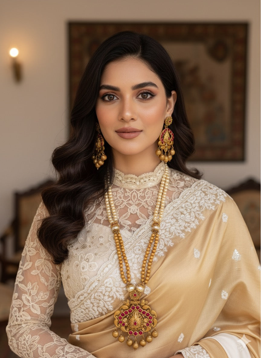 South Indian Rajwari MAALA with Earrings