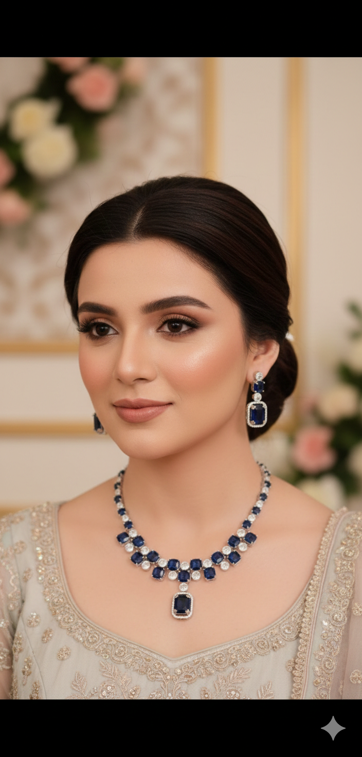 AD Zircon Necklace With Earrings ✨