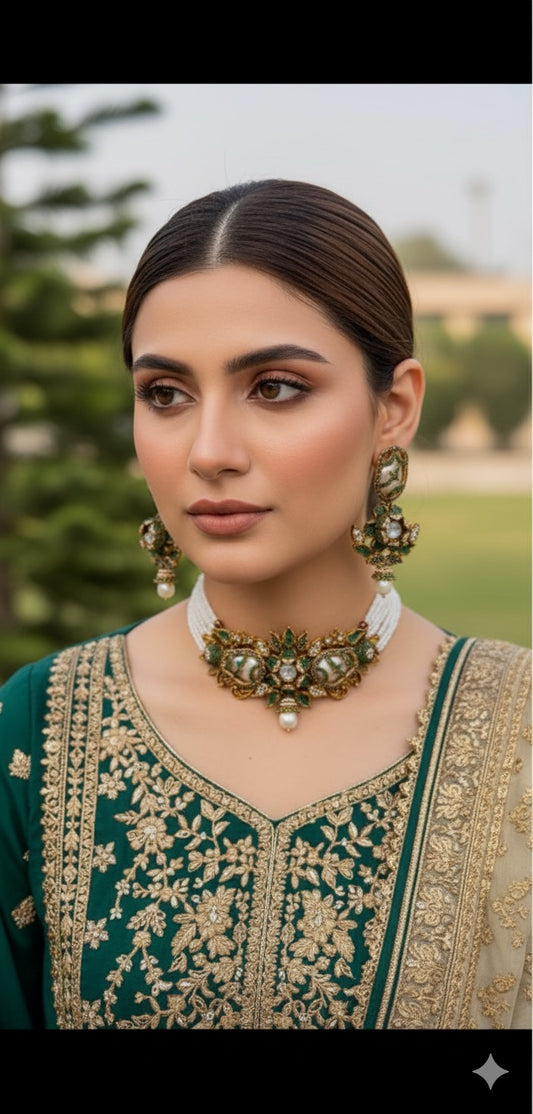 Turkish Stones Mother Pearl CHOKAR Set