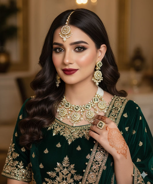 Indian KUNDAN Set with MEENAKARI Work