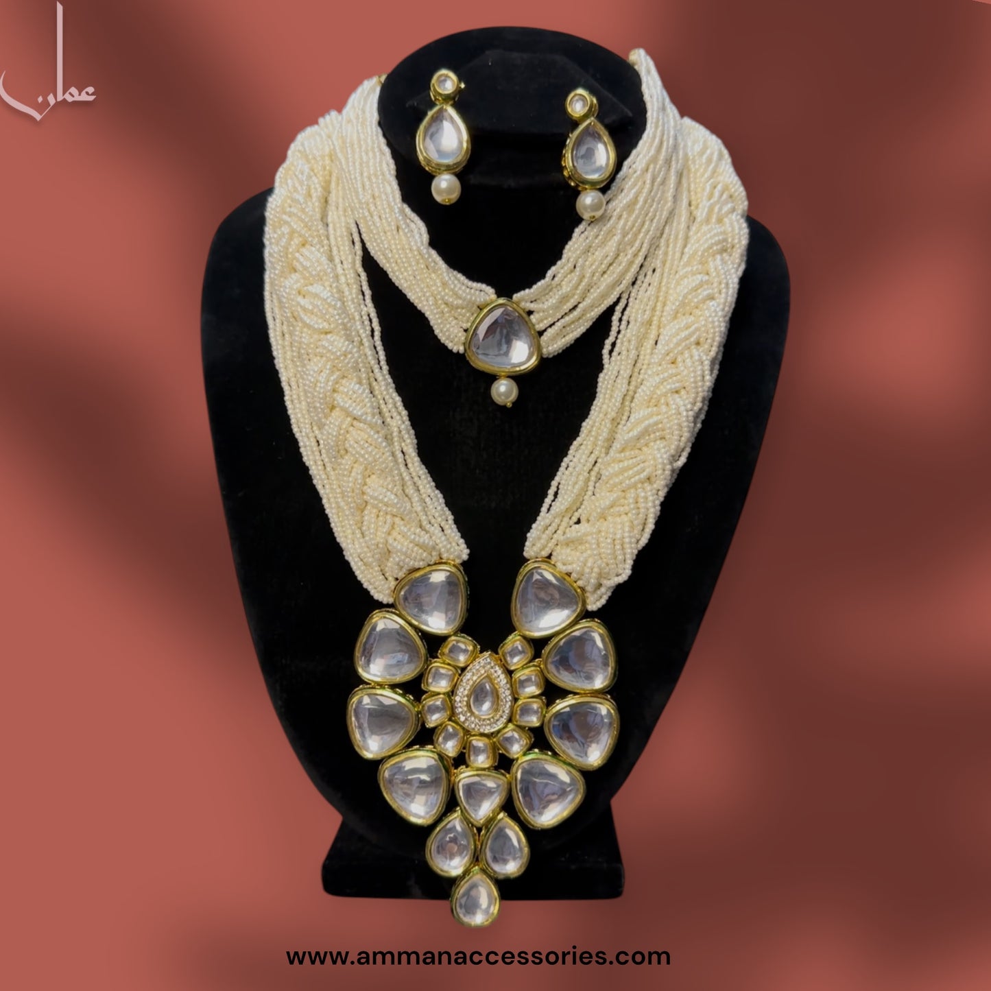 INDIAN KUNDAN MALA SET WITH CHOKAR EARRINGS