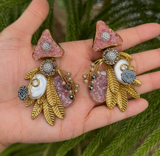 Turkish with Crush Stone Earrings