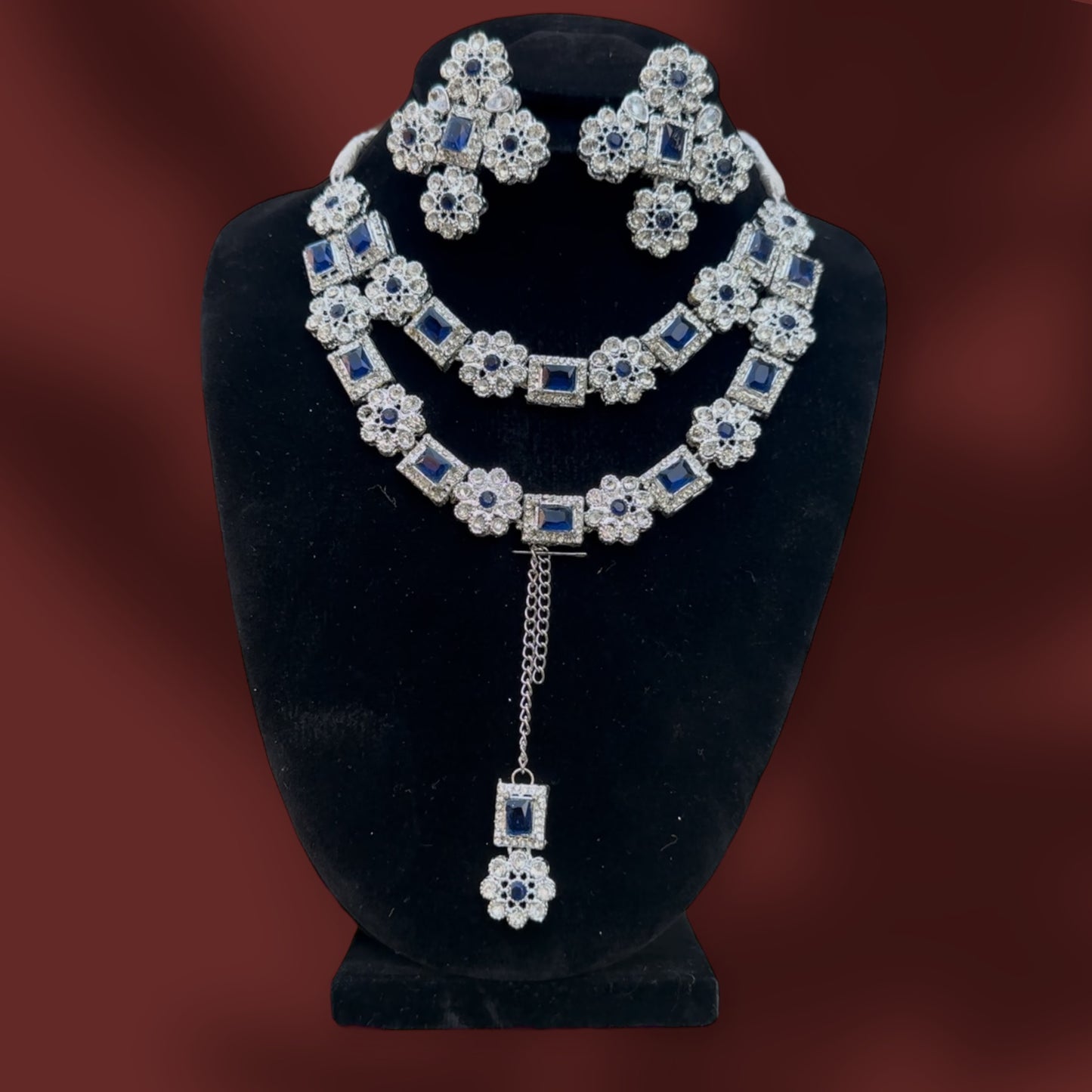 SAPPHIRE ZIRCON NECKLACE SET