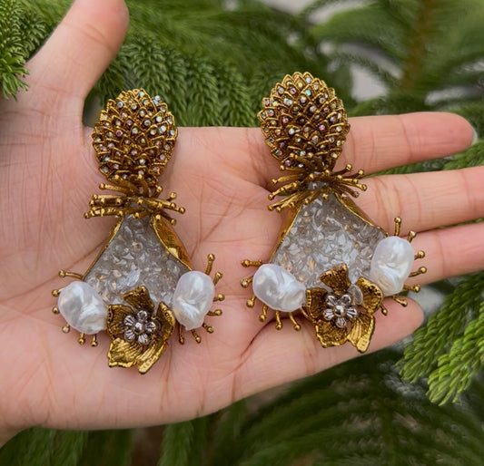 Crush Stone Handcrafted Earrings