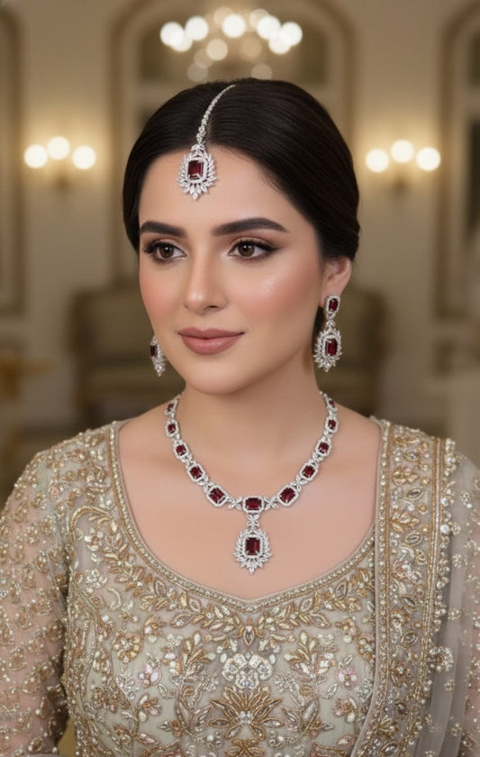 AD DIAMOND ZIRCON NECKLACE SET