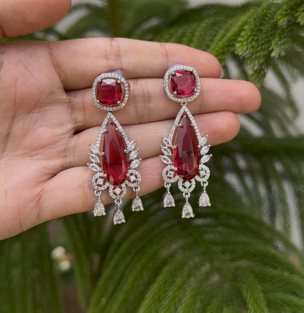 Ad Zircon Emerald Earrings