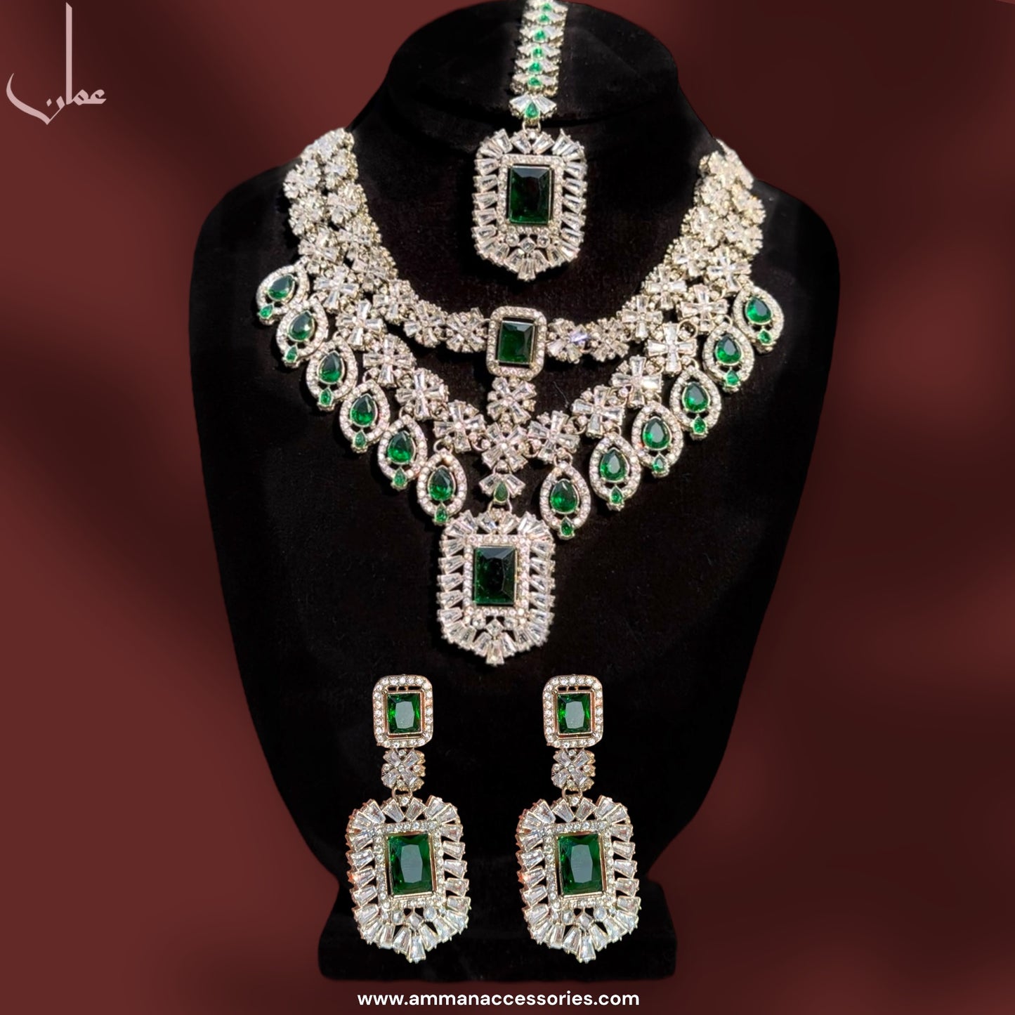 AD EMERALD ZIRCON NECKLACE SET