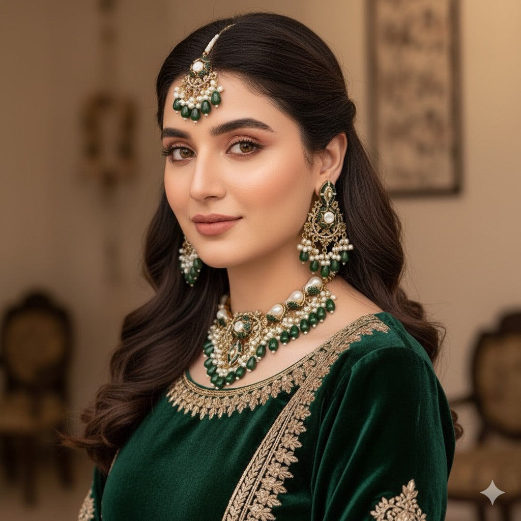 Mother Pearl With Turkish stone Necklace Set