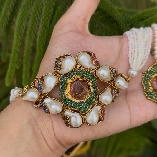 Turkish stones with Mother pearl CHOKAR Set