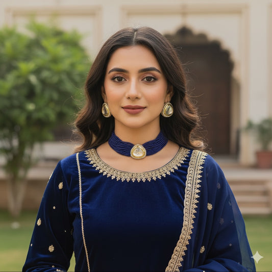KUNDAN CHOKAR with Ear Studs