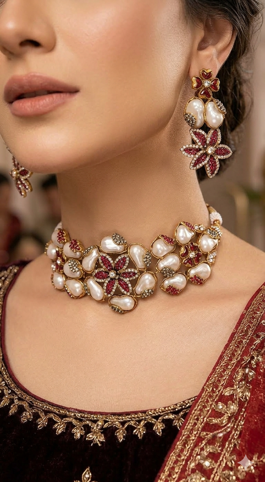 Mother Pearl Turkish Stone CHOKAR Set