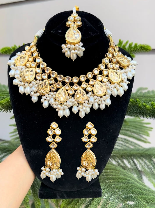Indian KUNDAN Necklace Set With MEENAKARI Work