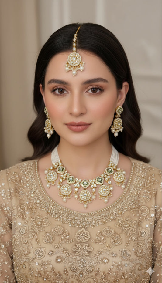 Indian KUNDAN Set with MEENAKARI Work