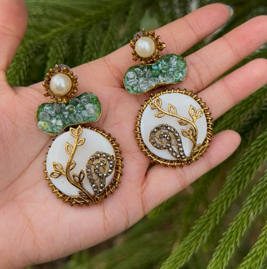 Turkish with Crush Stone Earrings