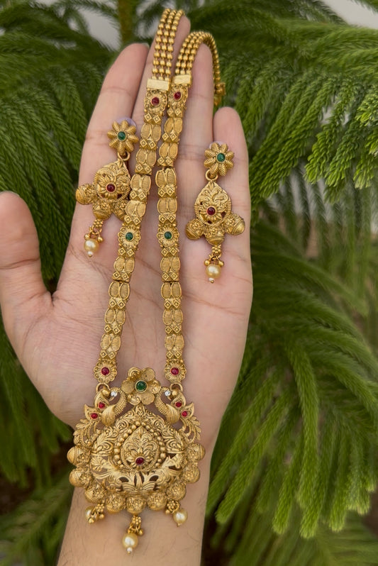 South Indian Rajwari MAALA with Earrings
