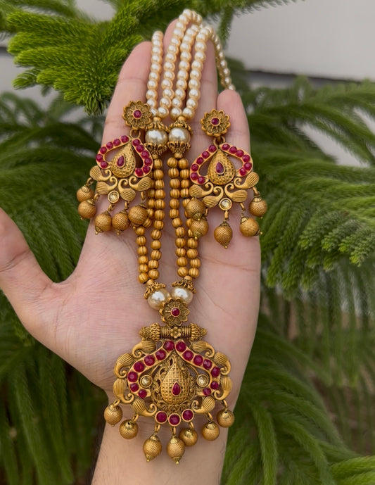 South Indian Rajwari MAALA with Earrings