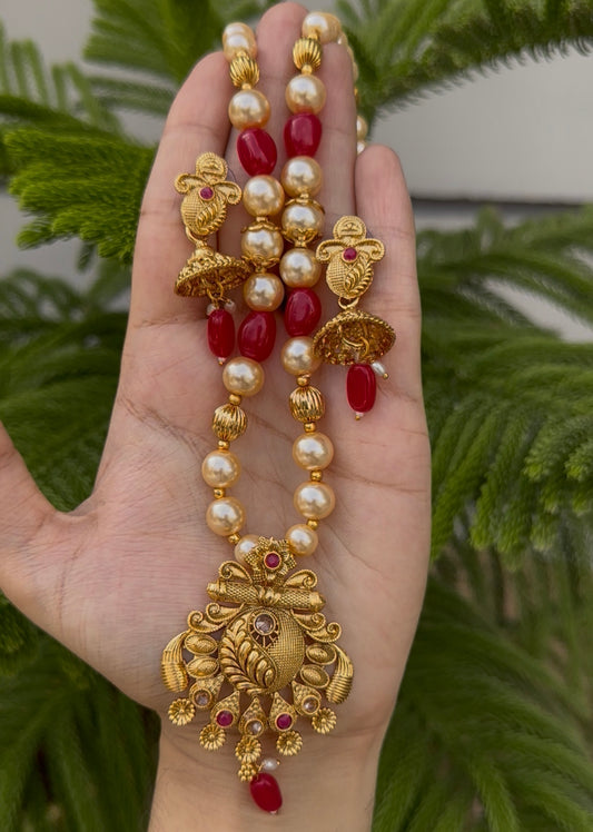 South Indian Rajwari MAALA with Earrings