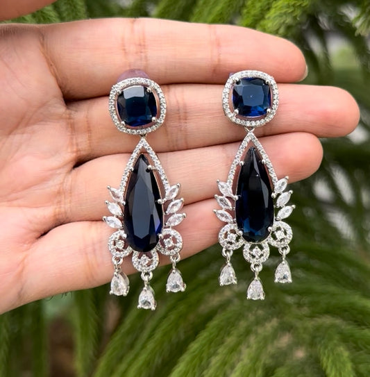 Ad Zircon Sapphire Earrings