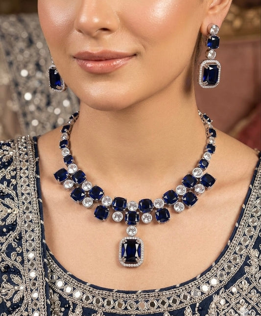 AD Zircon Necklace With Earrings ✨