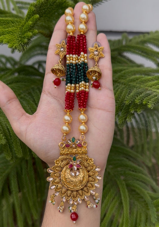 South Indian Rajwari MAALA with Earrings