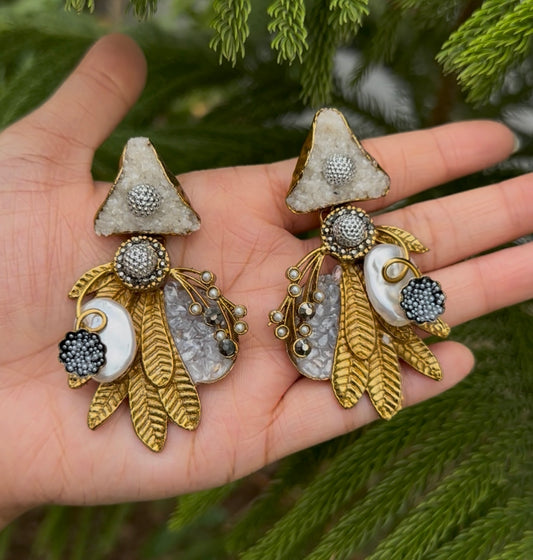 Turkish with Crush Stone Earrings