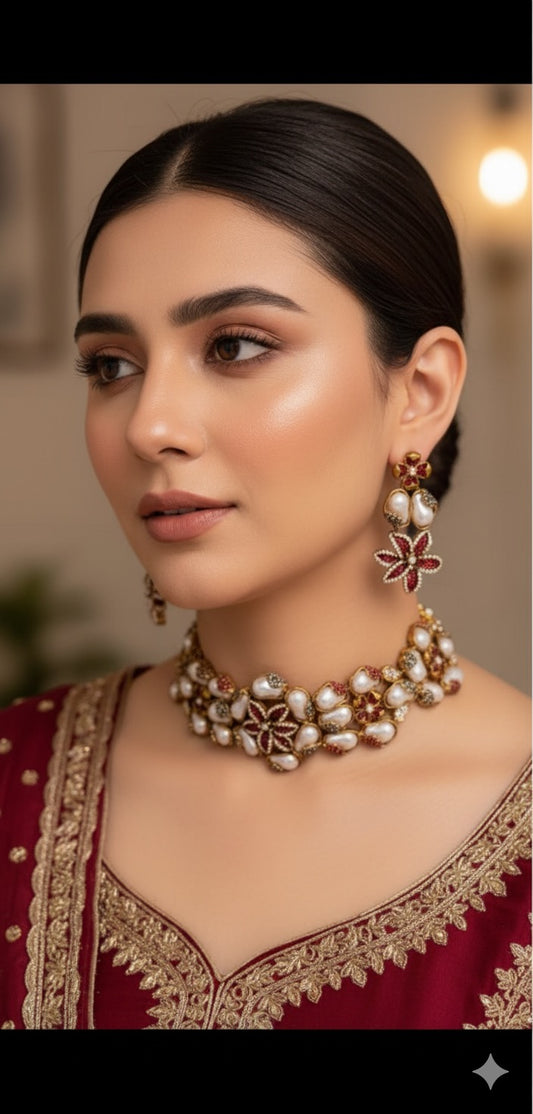 Mother Pearl Turkish Stone CHOKAR Set