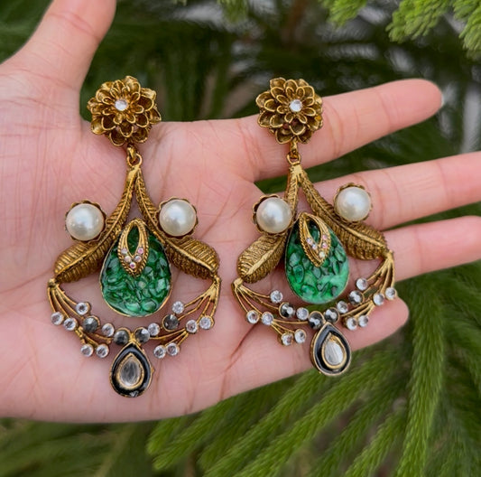 Turkish Stones With KUNDAN Earrrings