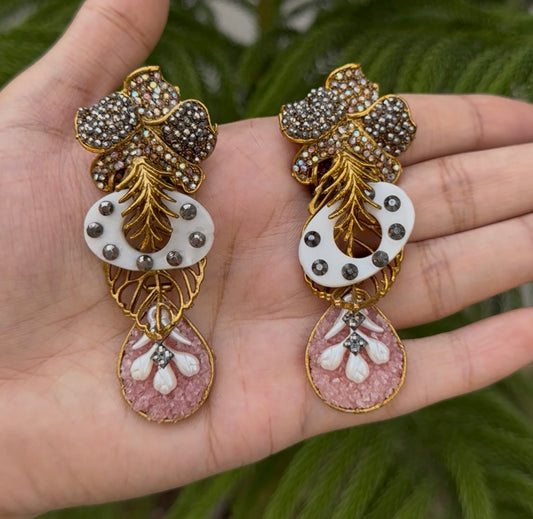Turkish with Crush Stone Earrings