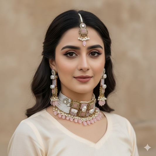 Mother Pearl With Turkish Stones Chokar Set