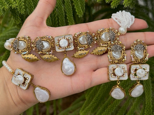 Mother Pearl With Turkish stone Chokar Set