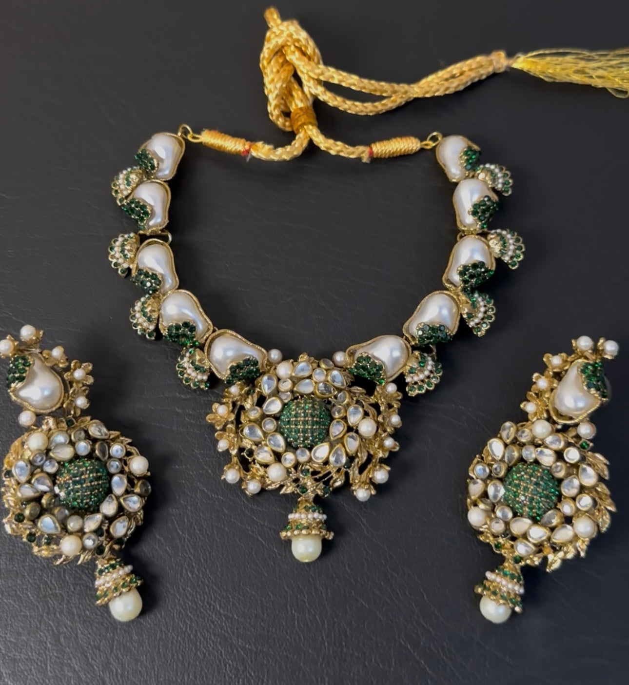 Handcrafted Turkish Stones With Mother pearl Necklace Set