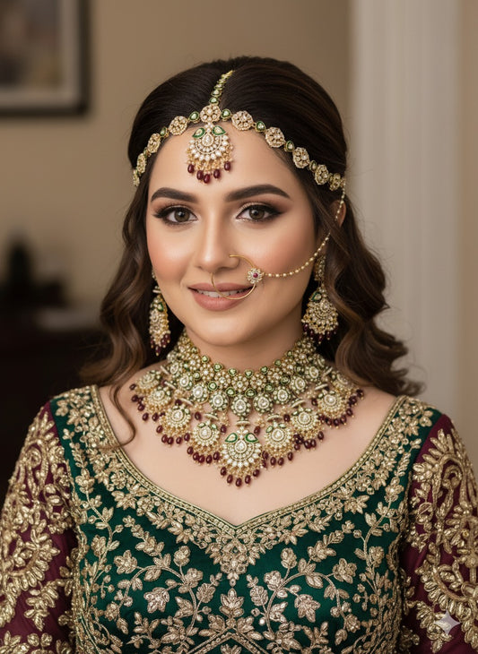 Indian Kundan Bridal Set With MEENAKARI work ✨