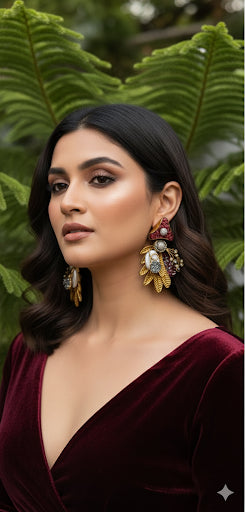 Turkish with Crush Stone Earrings
