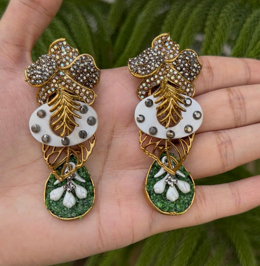 Turkish with Crush Stone Earrings