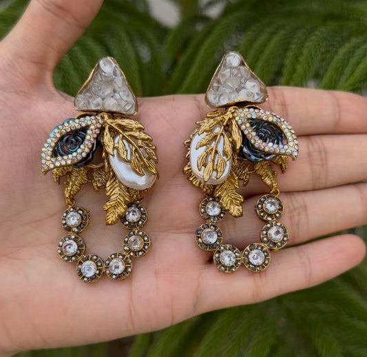 Turkish with Crush Stone Earrings