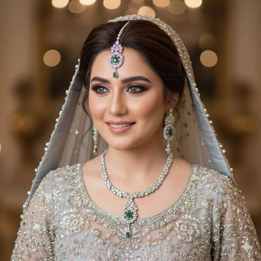 Zircon Necklace With Tika Earrings