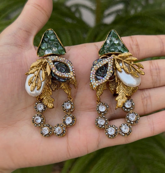 Turkish with Crush Stone Earrings