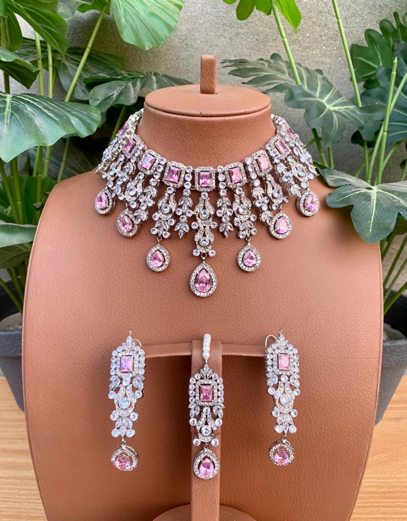 AD DIAMOND ZIRCON NECKLACE SET