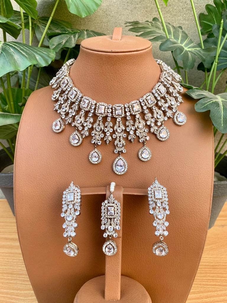 AD DIAMOND ZIRCON NECKLACE SET