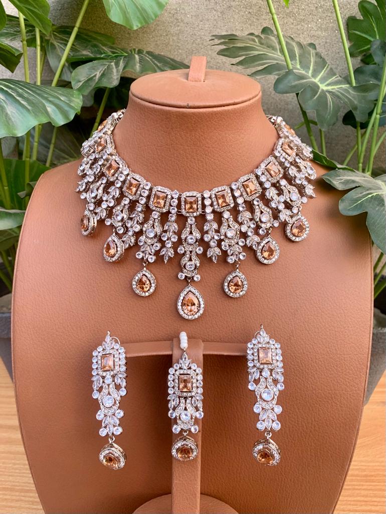 AD DIAMOND ZIRCON NECKLACE SET