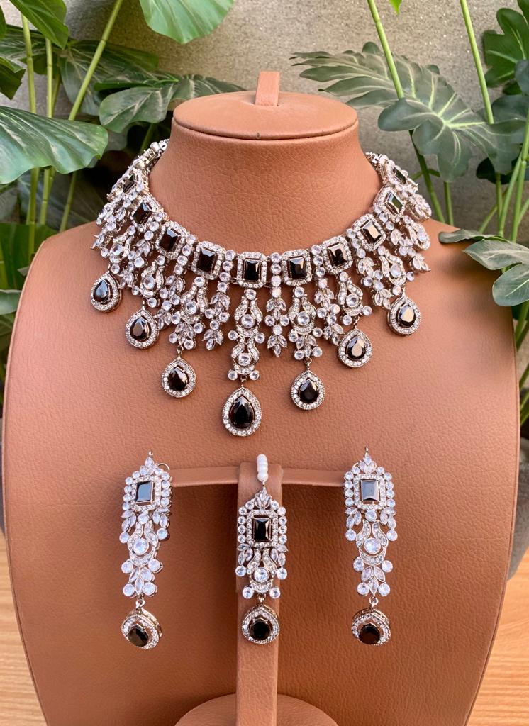 AD DIAMOND ZIRCON NECKLACE SET