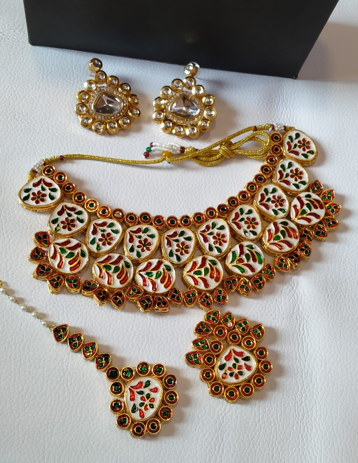 INDIAN JAIPURI KUNDAN NECKLACE SET