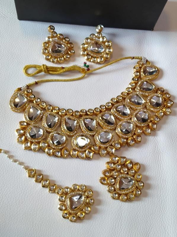 INDIAN JAIPURI KUNDAN NECKLACE SET