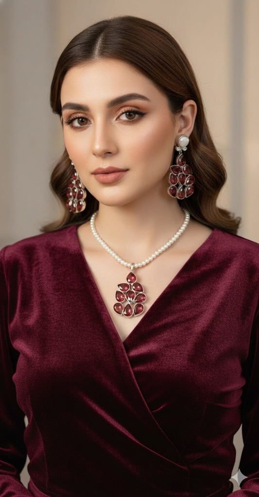 Ruby Graceful Pearl Set