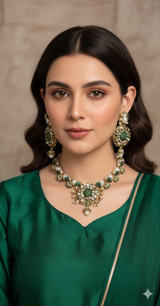 Handcrafted Turkish Stones With Mother pearl Necklace Set